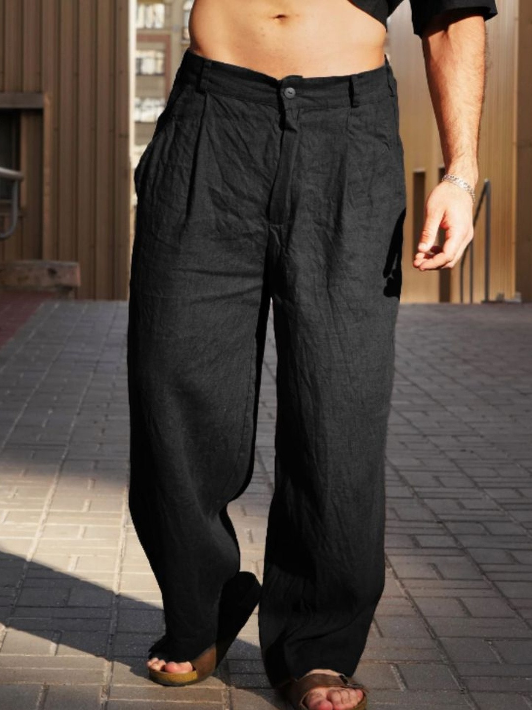Suo Men Easy Wash Pleated Trousers
