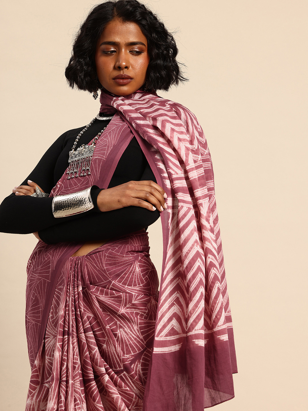 Taavi Shibori Pure Cotton Saree