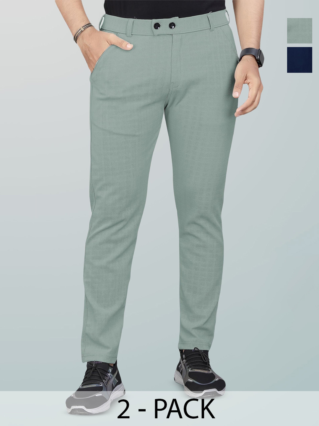 La Pajaro Men Textured Trousers