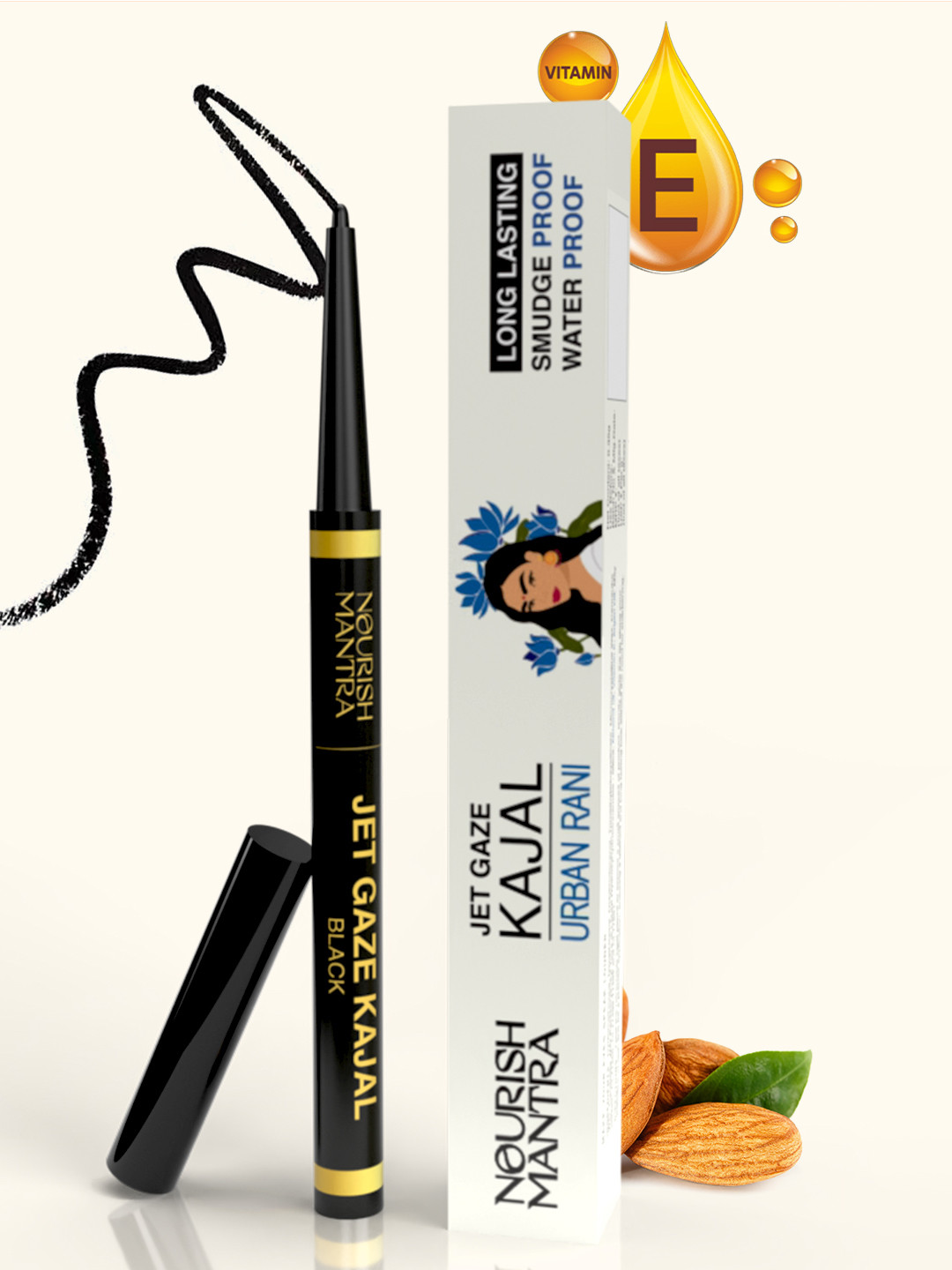 Nourish Mantra Jet Gaze Urban Rani Kajal 0.35g - Black