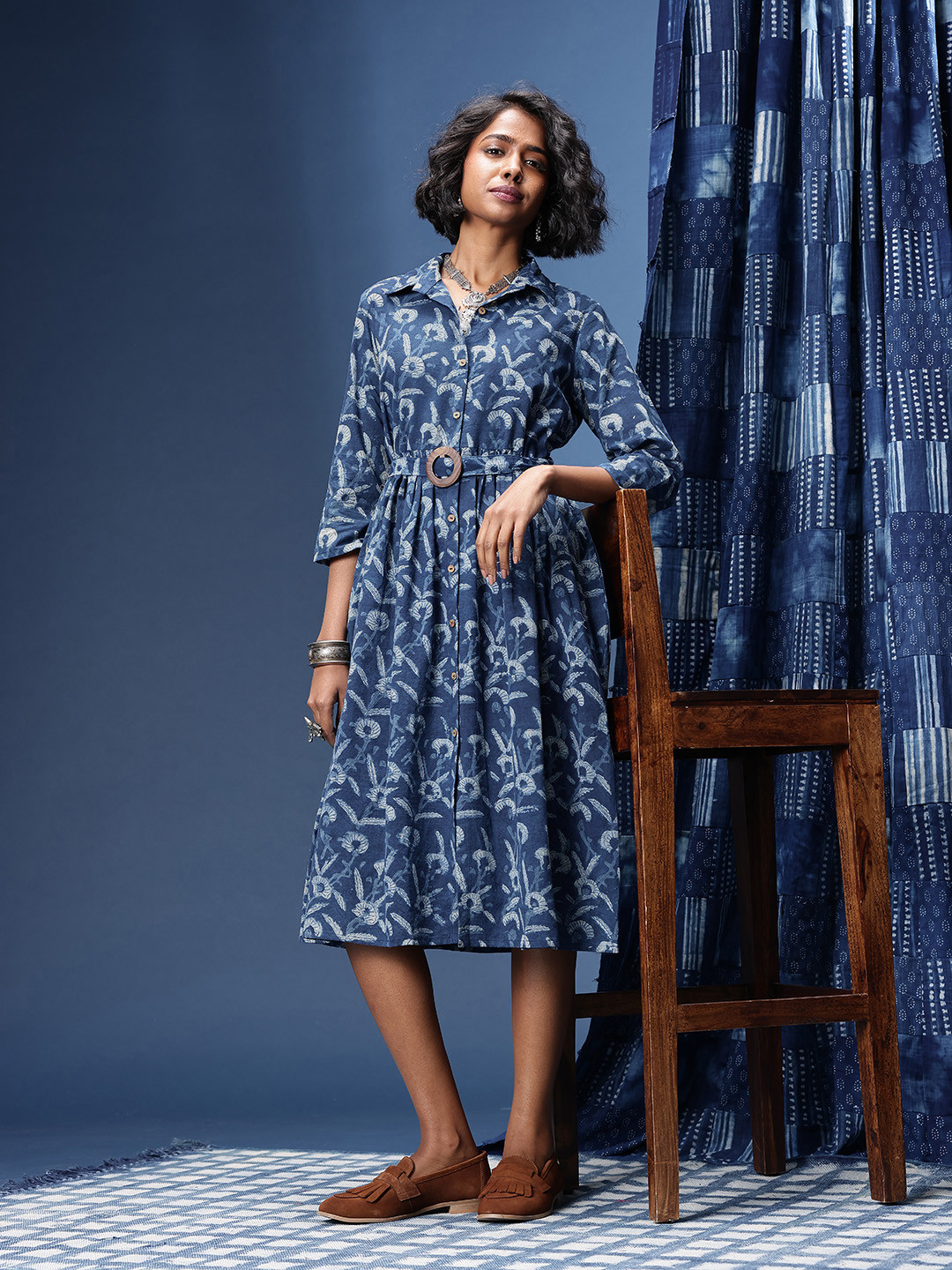 Taavi Floral Printed Block Print Legacy Ethnic Dress
