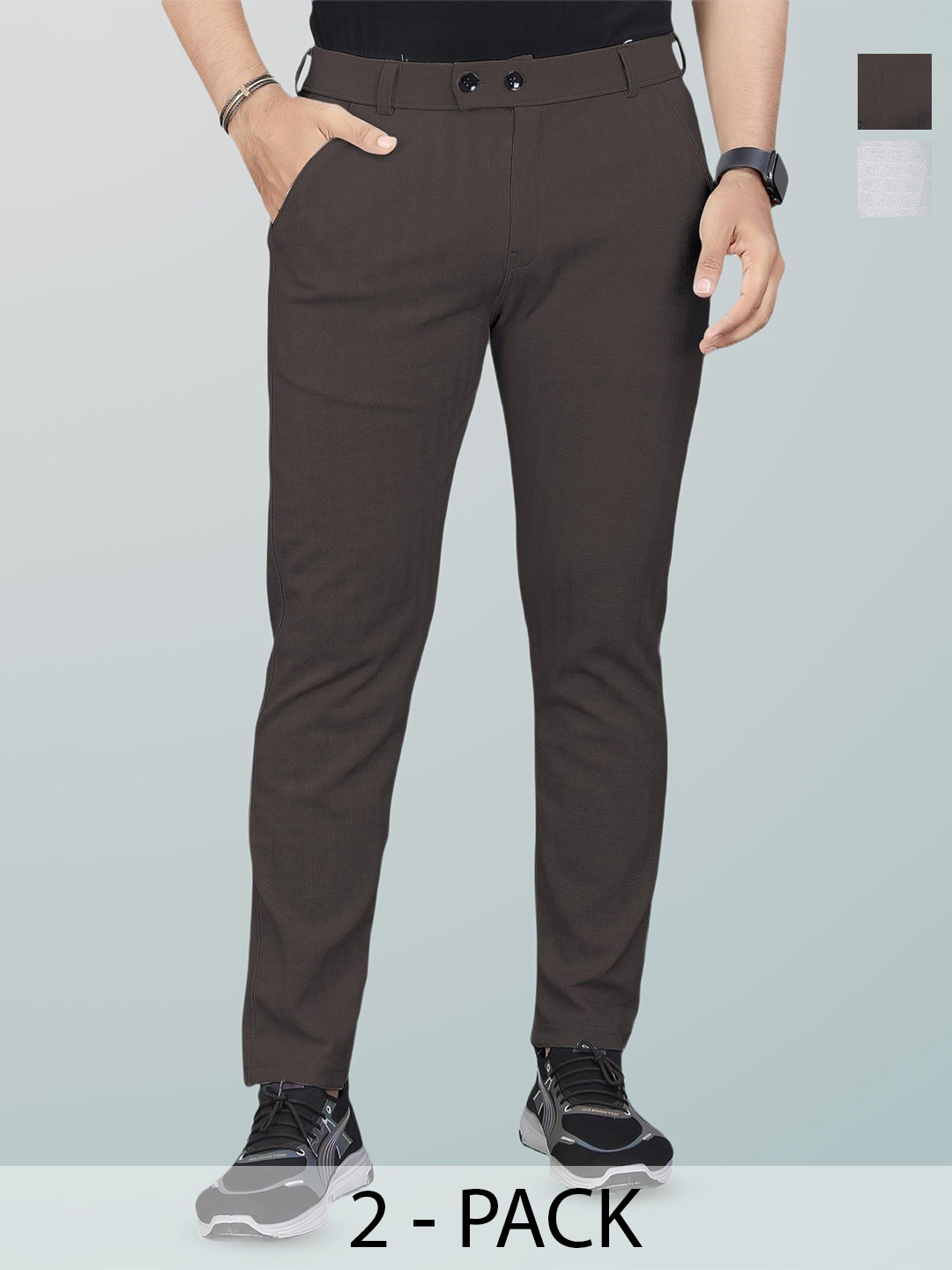 La Pajaro Men Textured Trousers