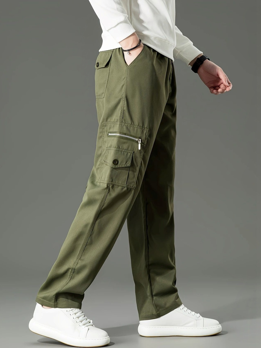 HERE&NOW Men Relaxed Straight Leg Loose Fit fwd Trousers