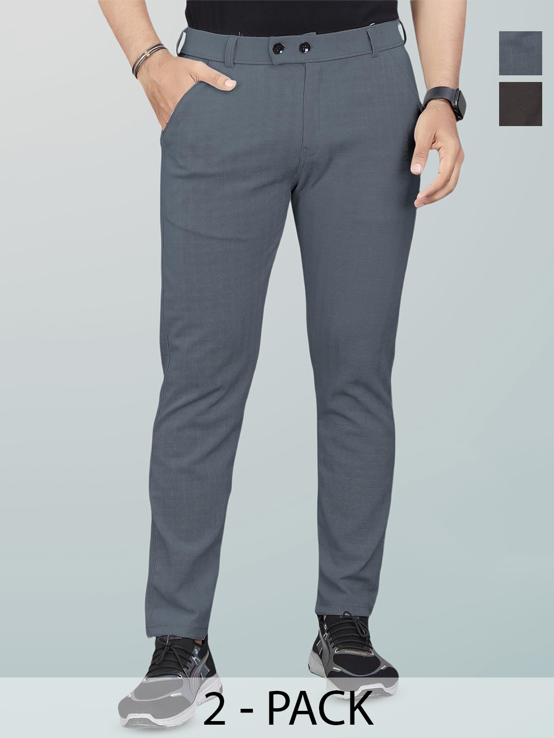 La Pajaro Men Textured Trousers