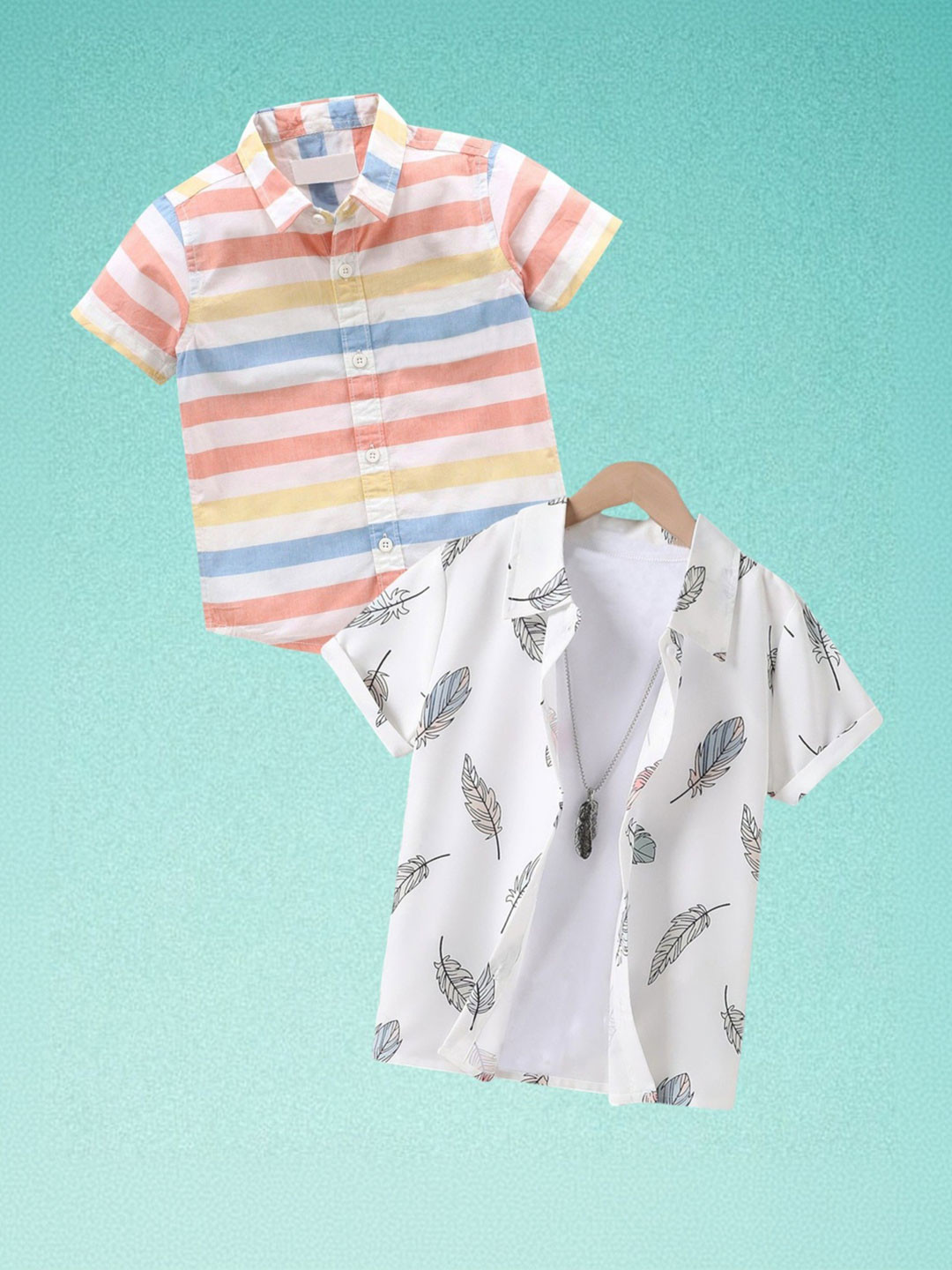 RAVYA TRENDZ Boys Classic Multi Stripes Printed Casual Shirt
