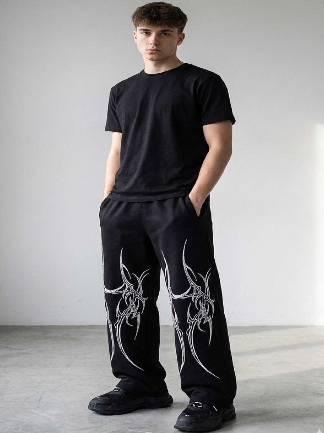 Xpecto Style Men Graphic Printed Baggy-Fit Pure Cotton Track Pant