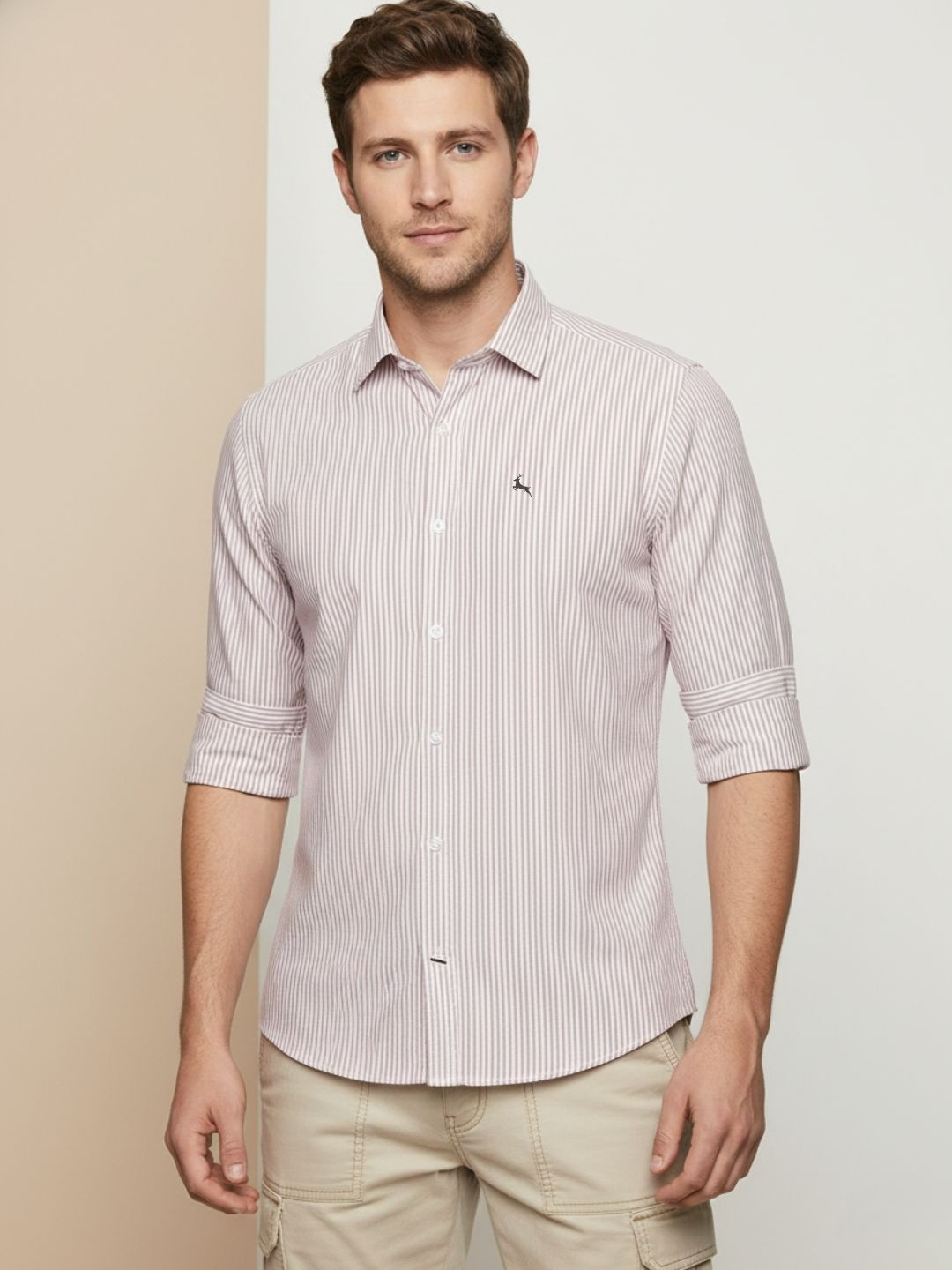 Zee Gold Men Comfort Striped Casual Shirt