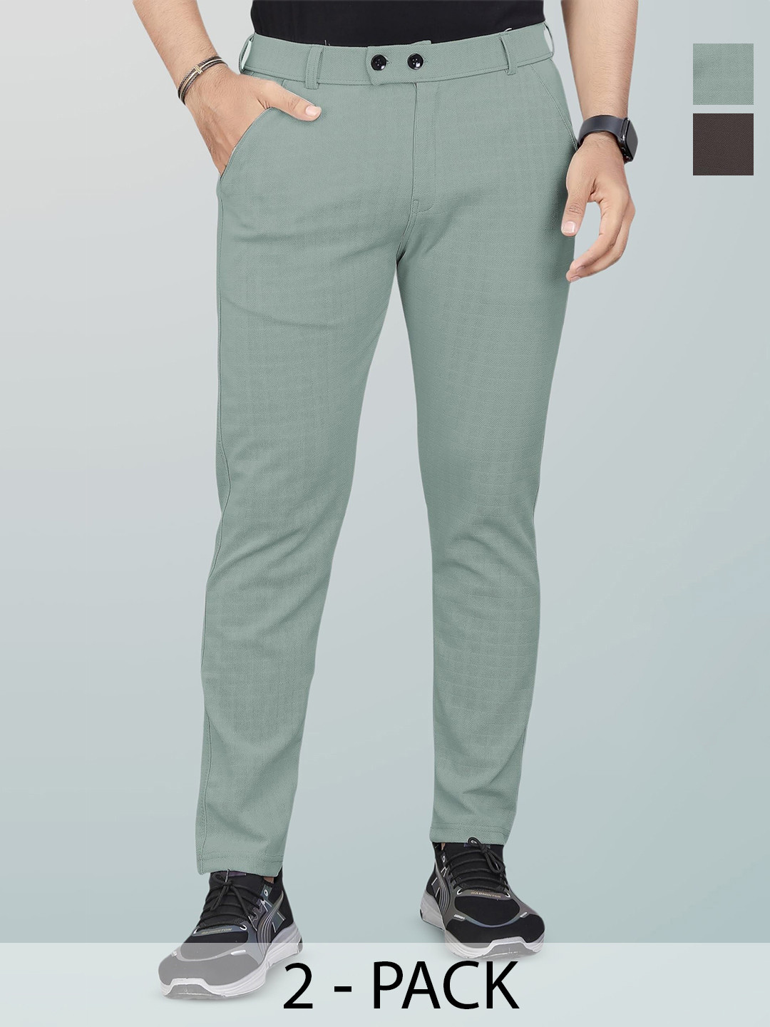La Pajaro Men Textured Trousers