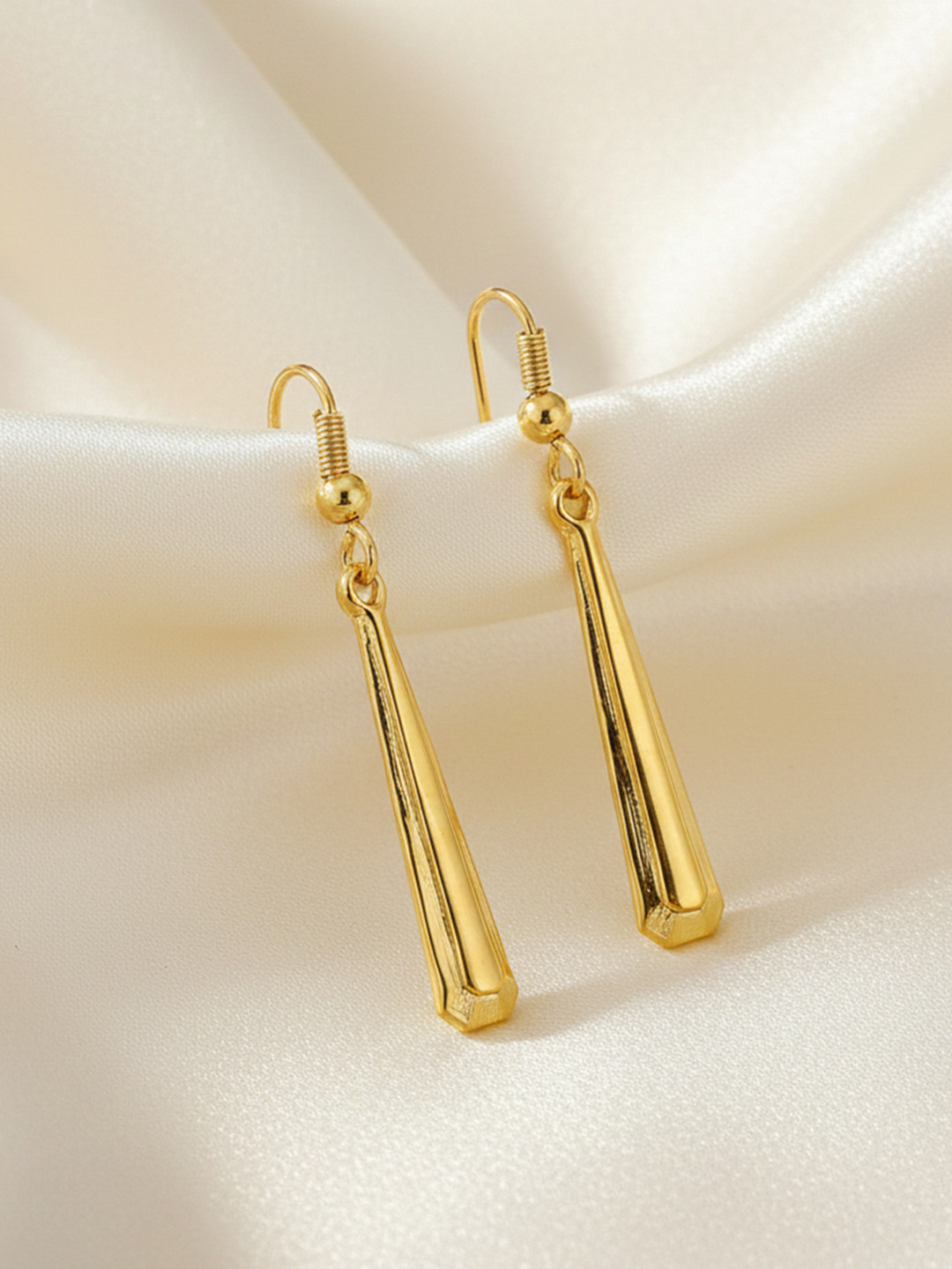 Estele Gold-Plated Teardrop Shaped Drop Earrings