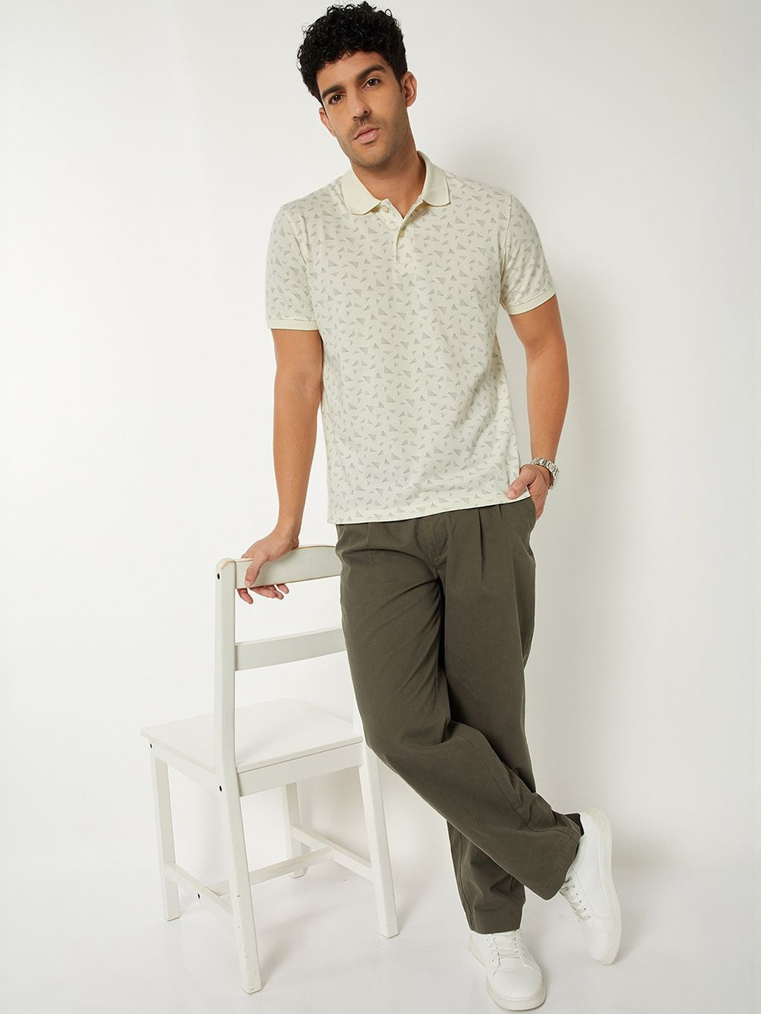 max Men Printed Polo Collar T-shirt