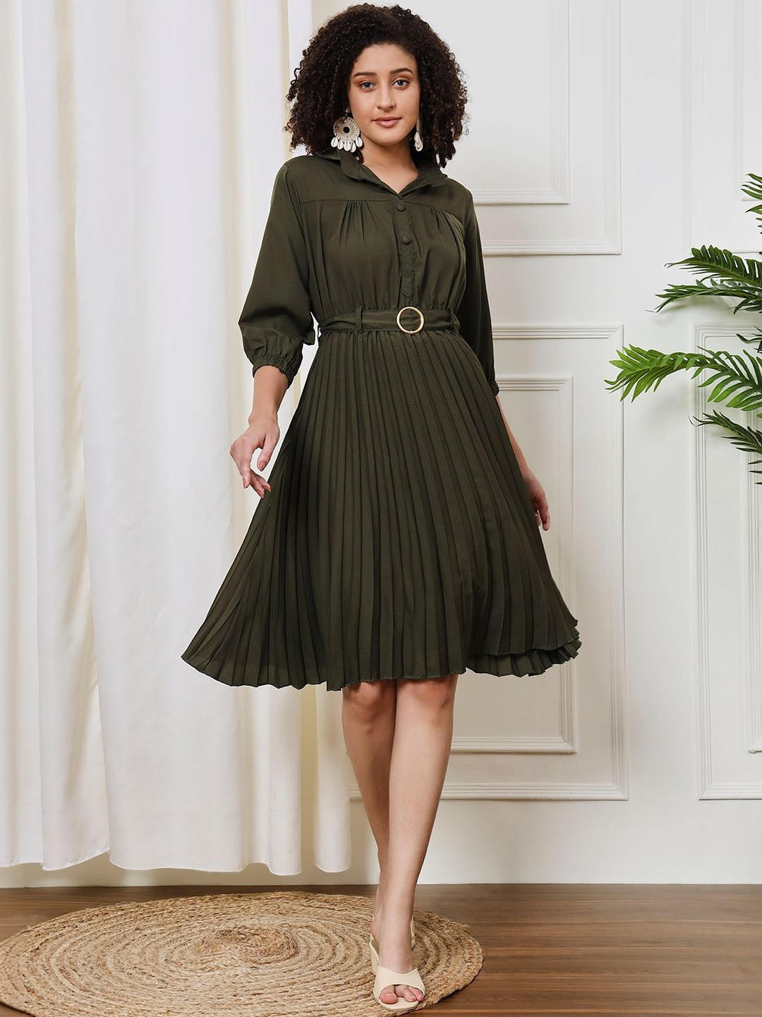 Ecolors Fab Crepe Shirt Dress