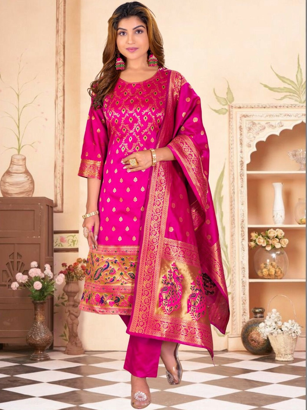 BROYAAR SHOP Regular Kurta with Trousers & With Dupatta