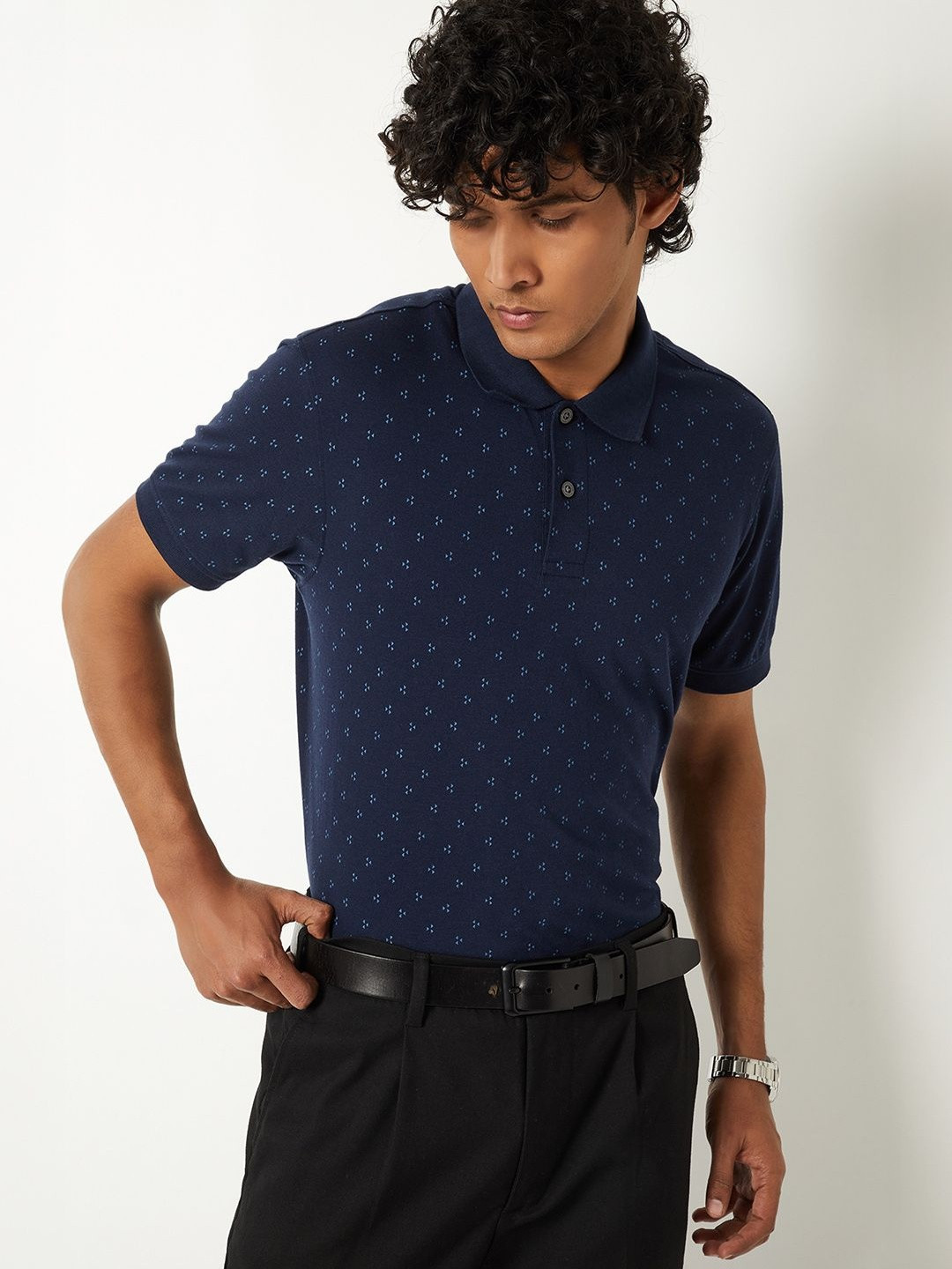 max Men Printed Polo Collar T-shirt