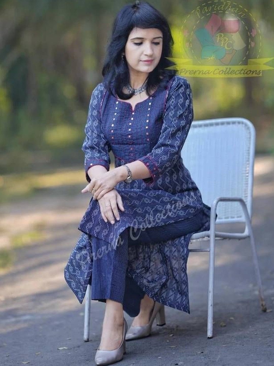 Hujum Women Ethnic Motifs Printed Regular Thread Work Pure Cotton Kurta with Trousers