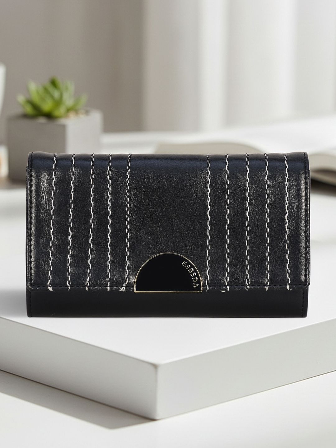 ESBEDA Women Striped PU Two Fold Wallet