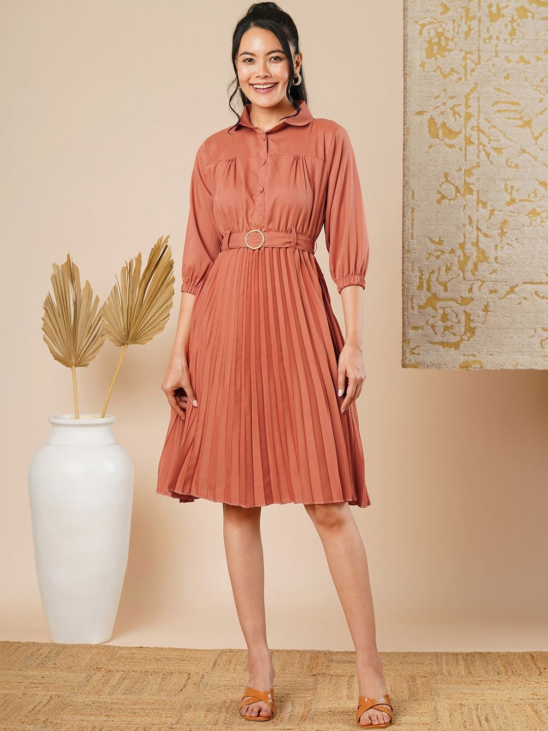 Ecolors Fab Crepe Shirt Dress
