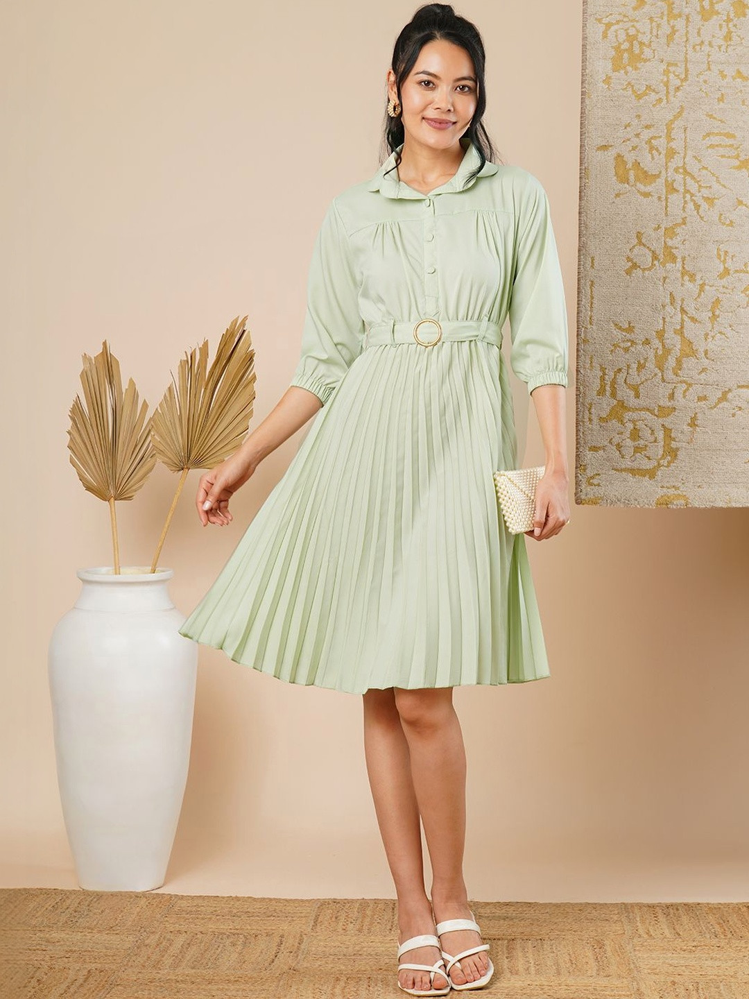 Ecolors Fab Crepe Shirt Dress