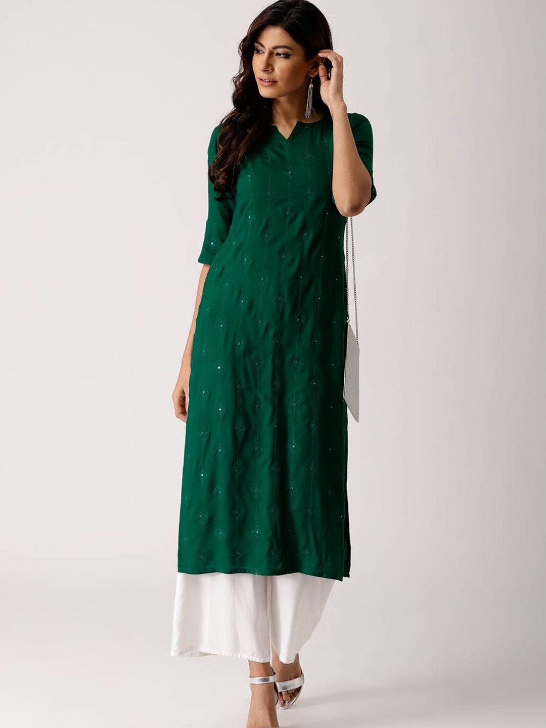 ROOTSOUL Women Bandhani Printed Floral Kurta