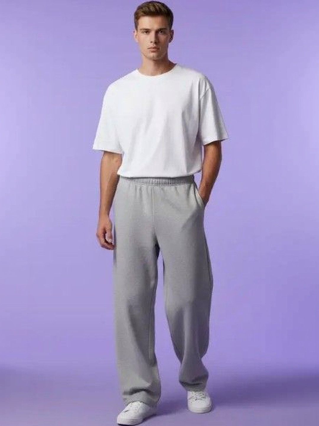 Xpecto Style Men Pure Cotton Baggy Mid-Rise Track Pants