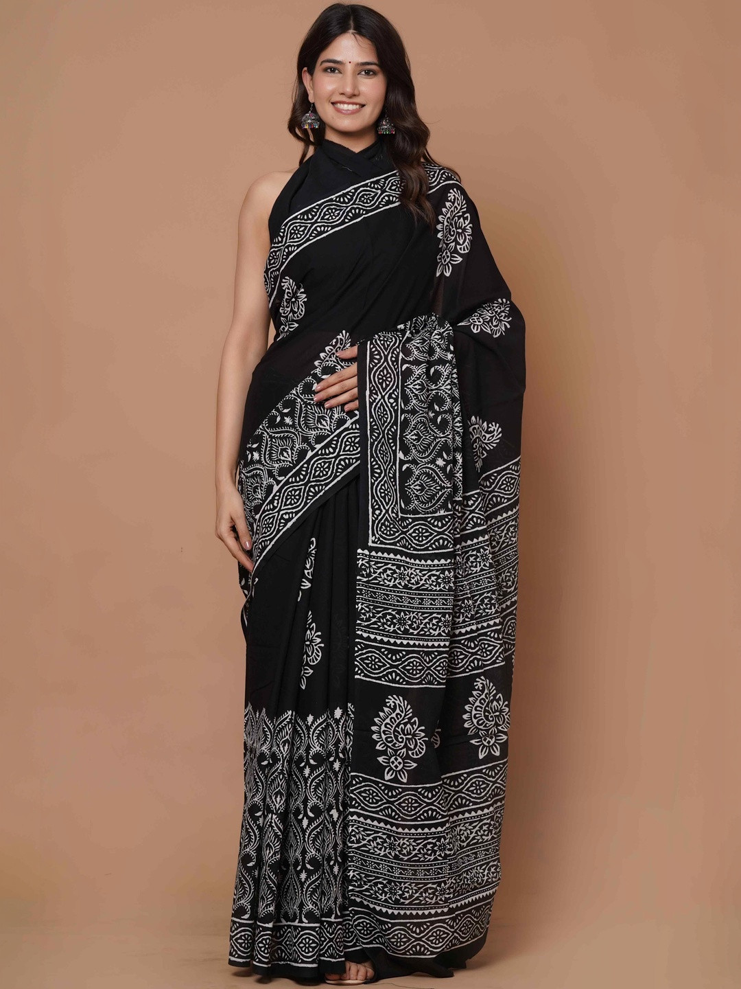 Shivya Ethnic Motifs Pure Cotton Bagru Saree