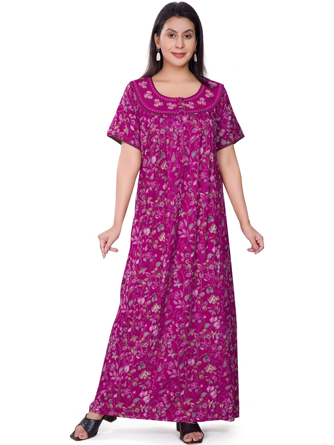 NIGHTSHADES Printed Maxi Nightdress