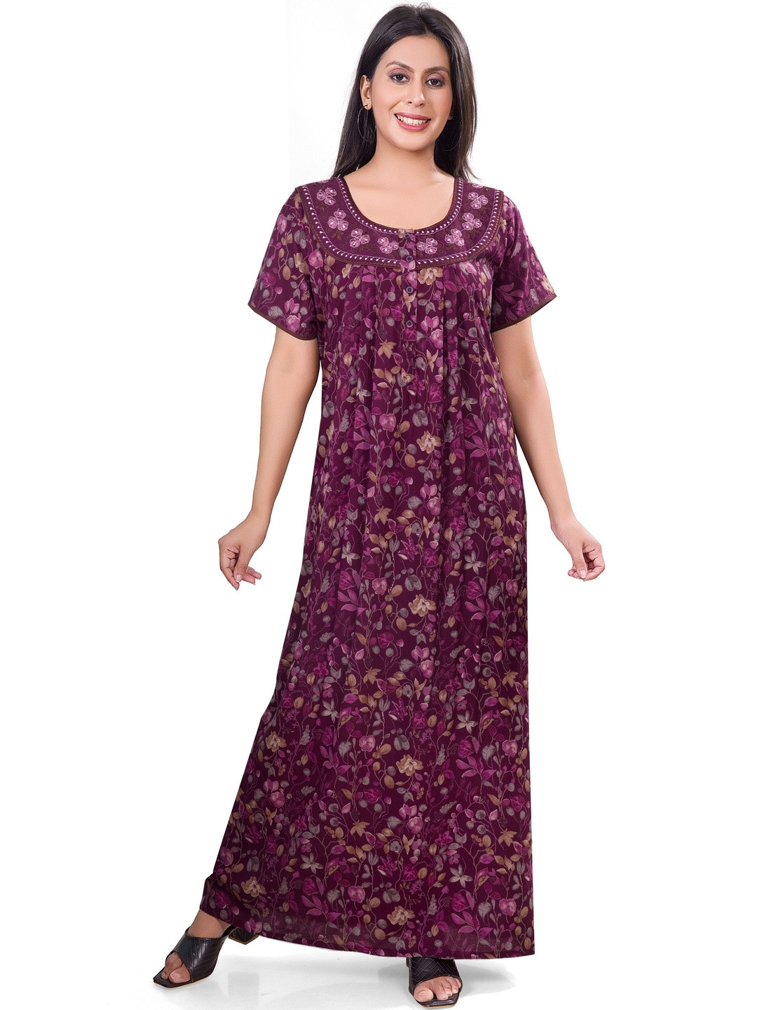 NIGHTSHADES Printed Maxi Nightdress