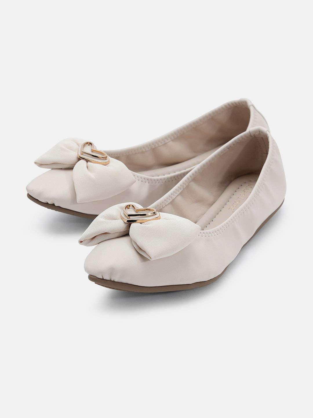 Marc Loire Pointed Toe Bows Detail Ballerinas