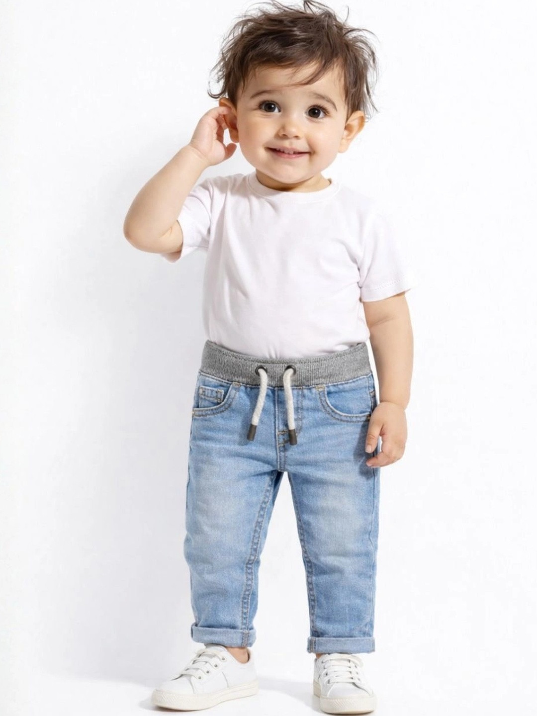ZAB- ZEN ALPHA BETA Boys Regular Fit Mid-Rise Light Fade Jeans