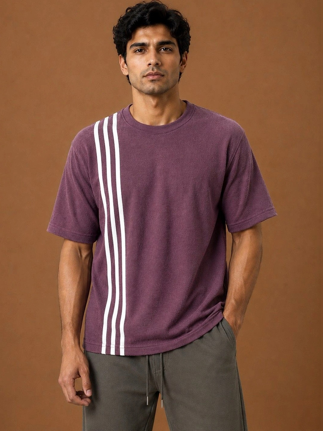 Organic Chics Men Striped T-shirt