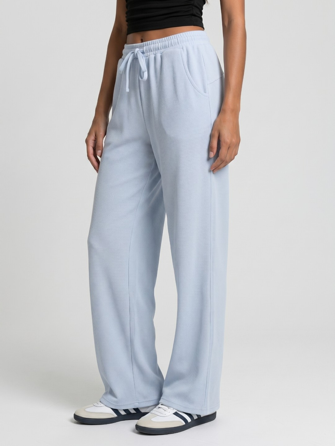 glitchez Women Baggy Fit Textured Track Pants