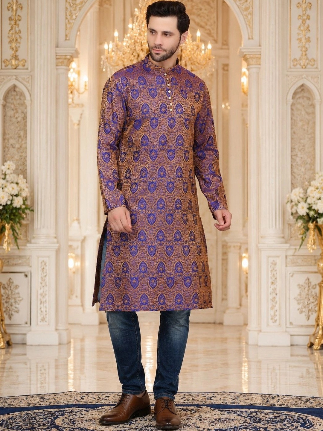 Sydney Heights Men Jacquard Kurta