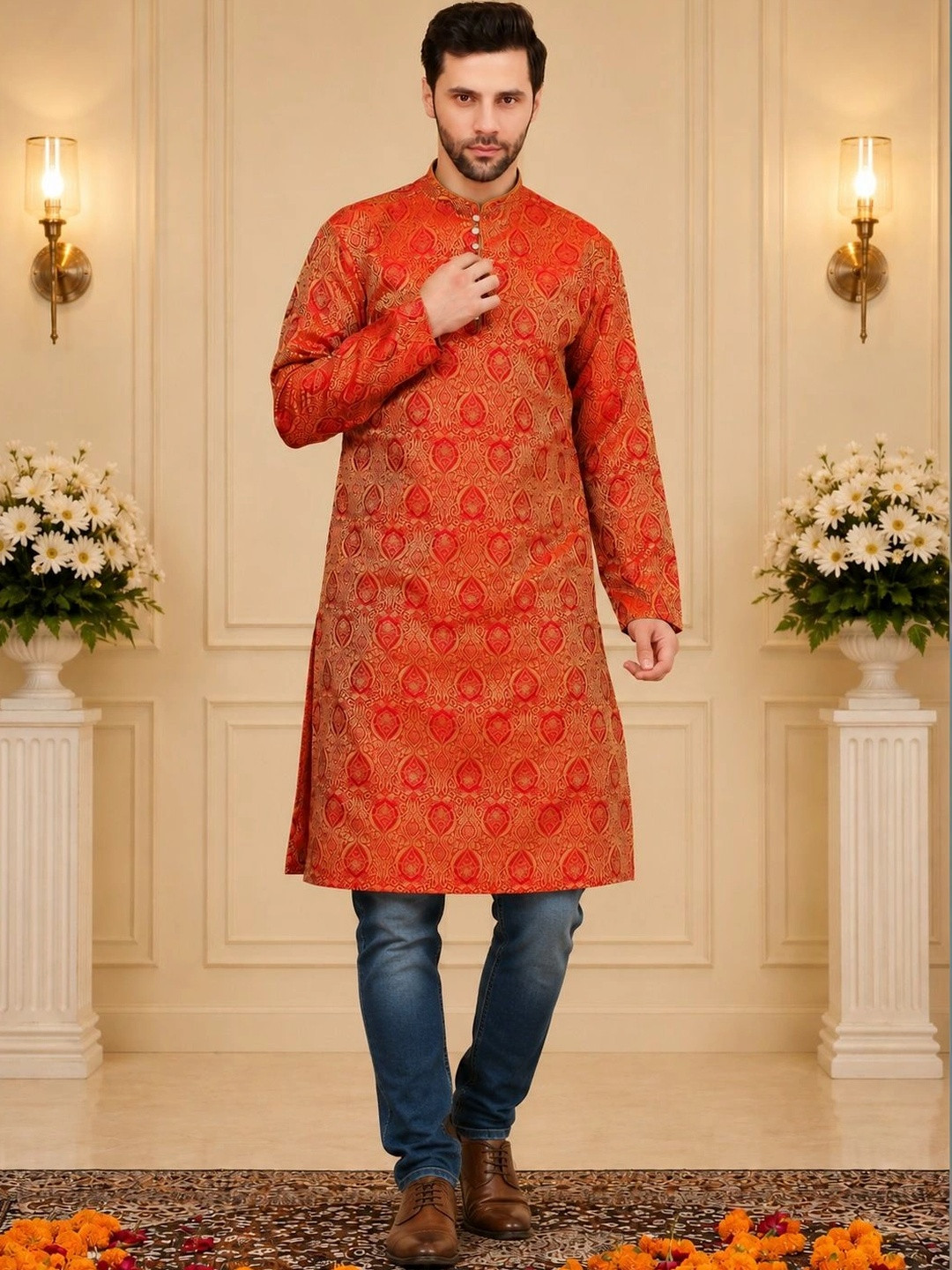 Sydney Heights Men Jacquard Kurta
