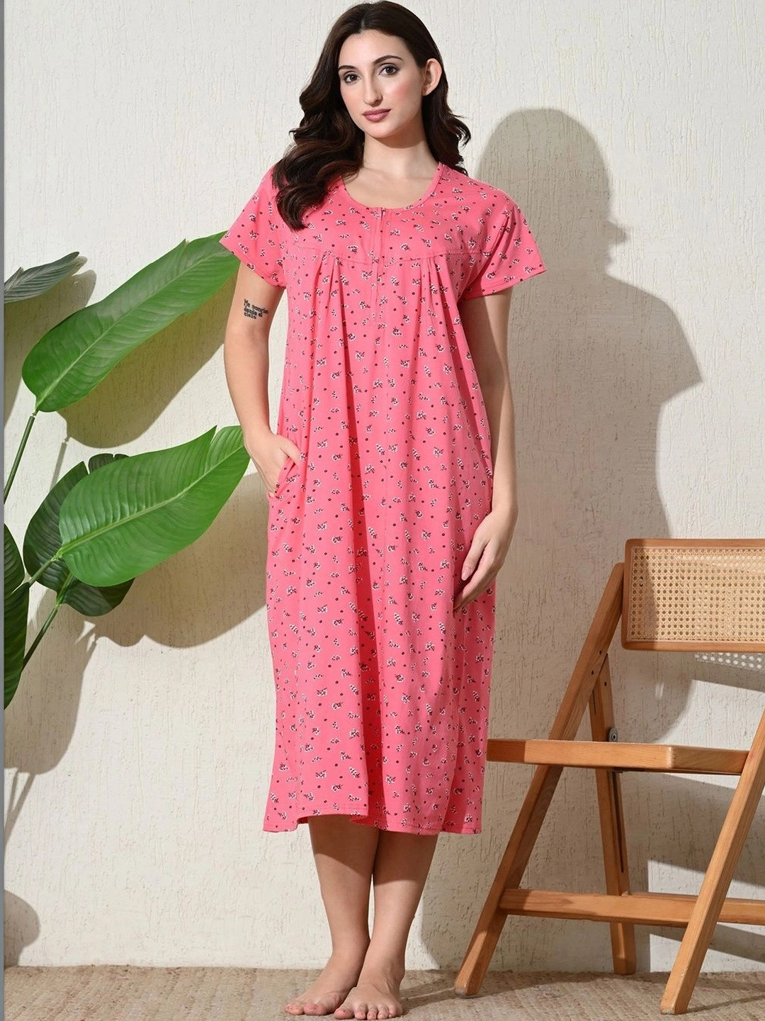 DREAMLILY Printed Nightdress