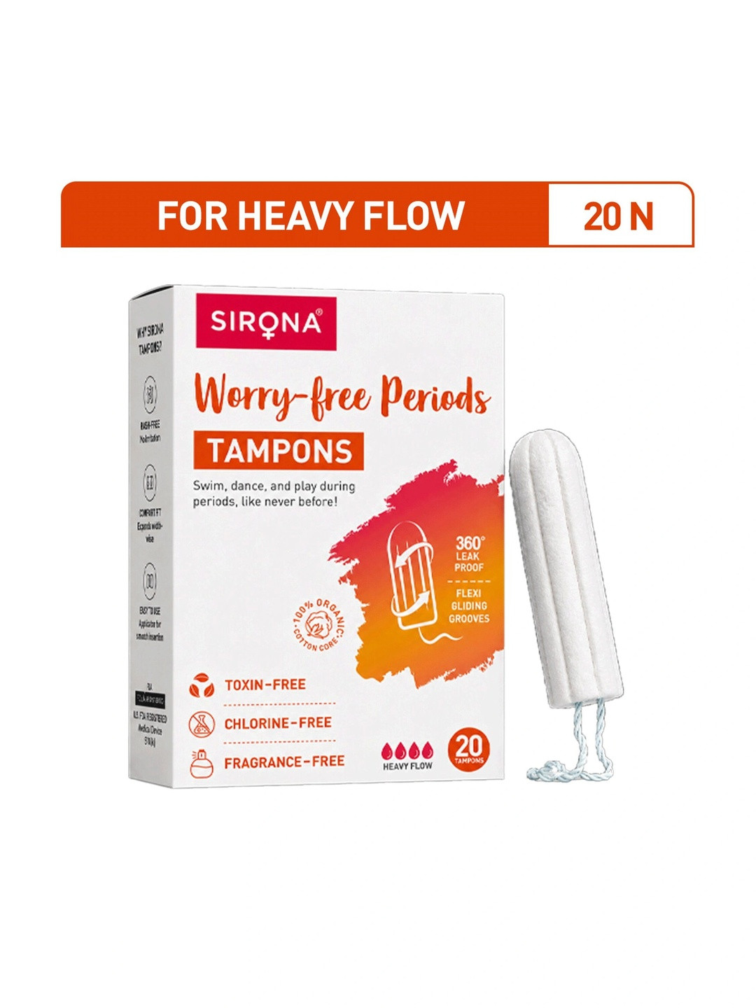 Sirona 20 FDA Approved Premium Heavy Flow Digital Tampons