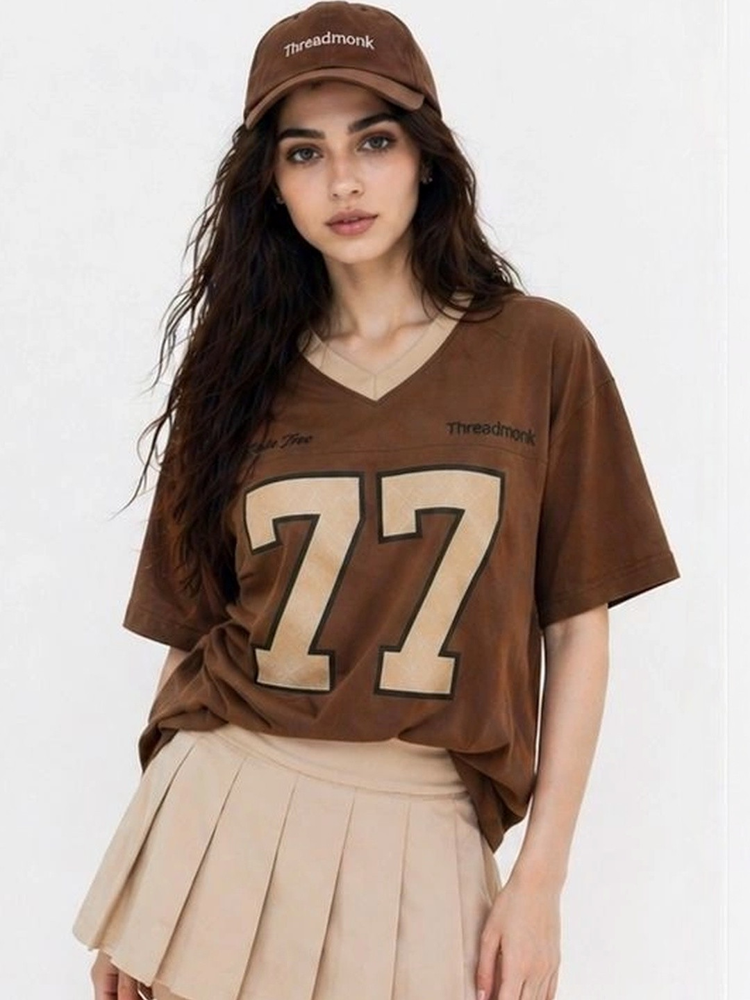 Bounce Back Apparels Women Printed V-Neck T-shirt