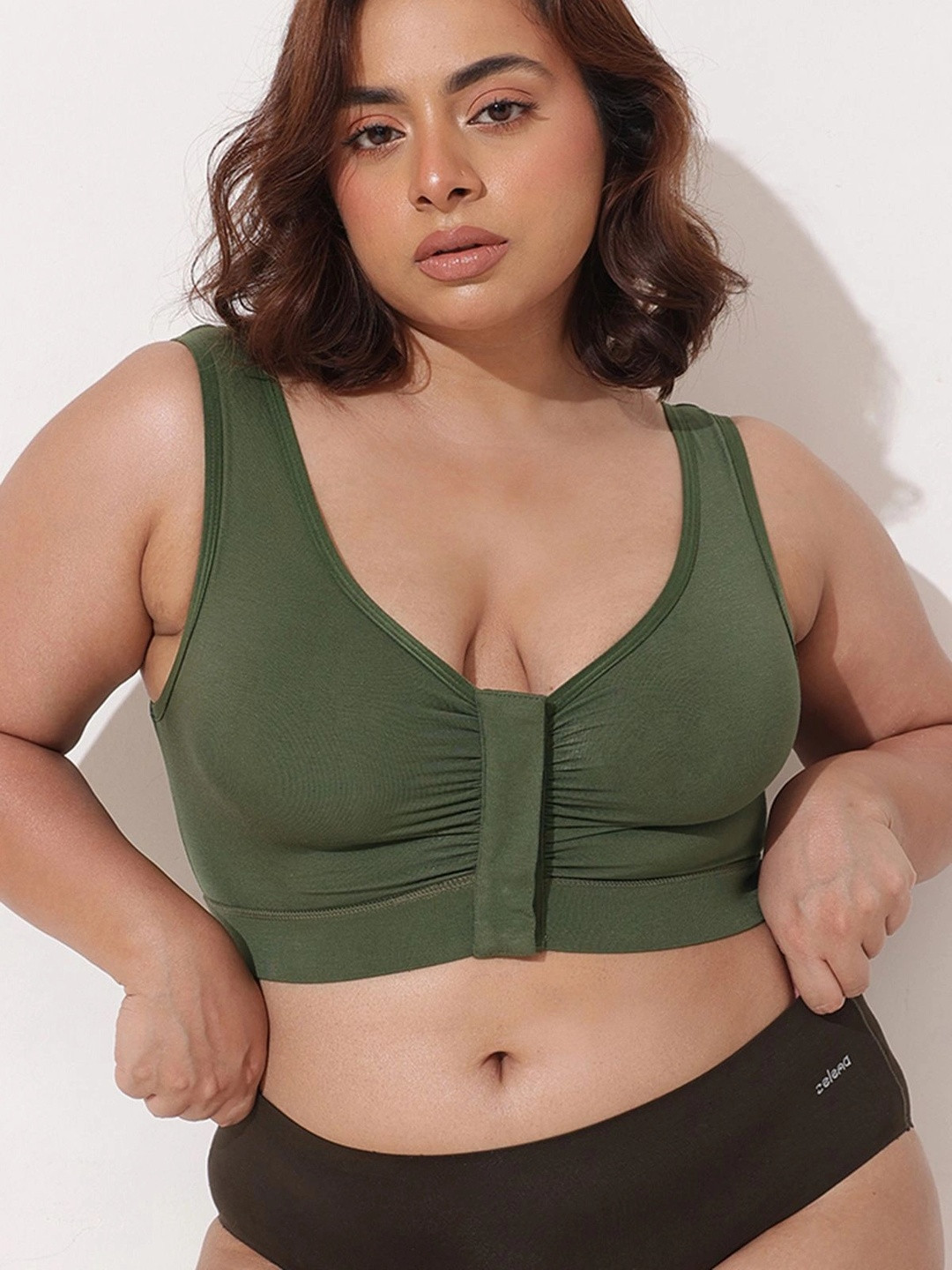 House Of Zelena Modal Front Invisible Button Non Padded Nursing Bra With Inside G-Hook