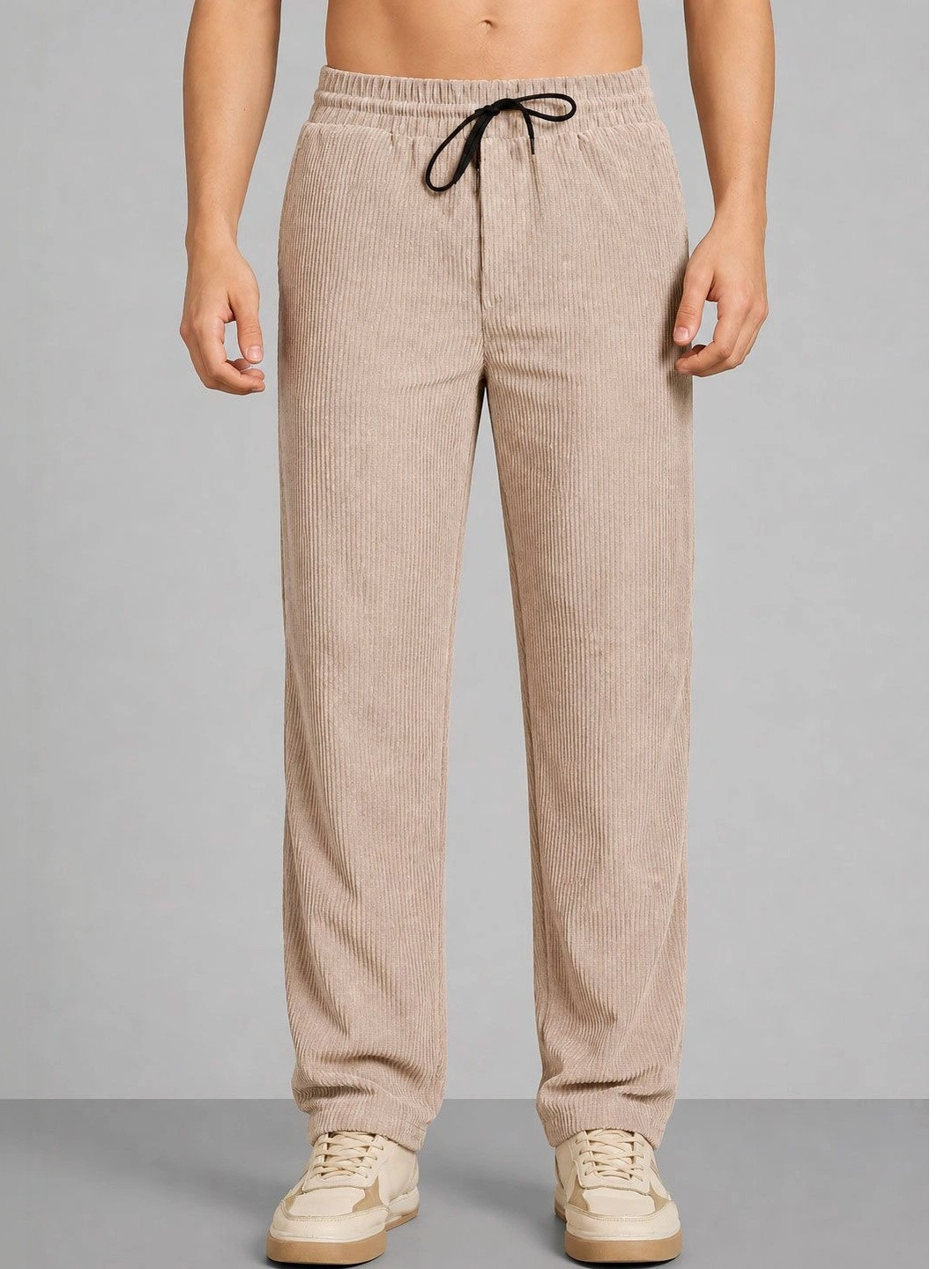 glitchez Men Textured Easy Wash Trousers