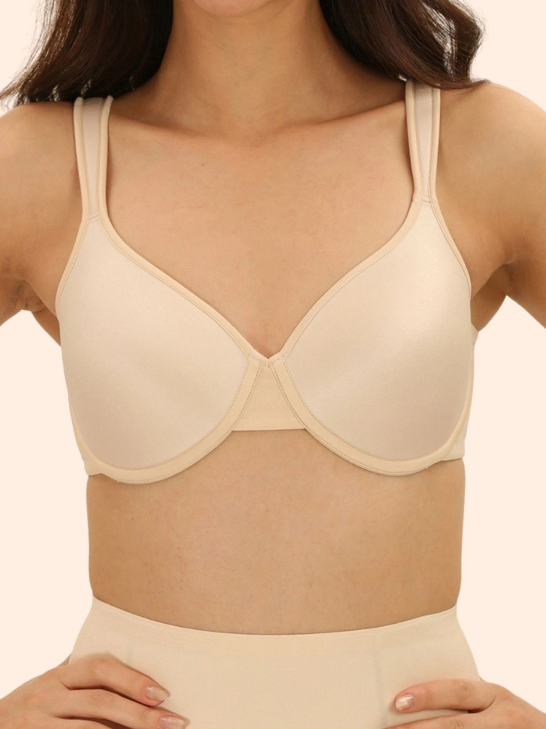 Underneat Women Wired Support Medium Coverage Seamless with Lightly Padded T Shirt Bra