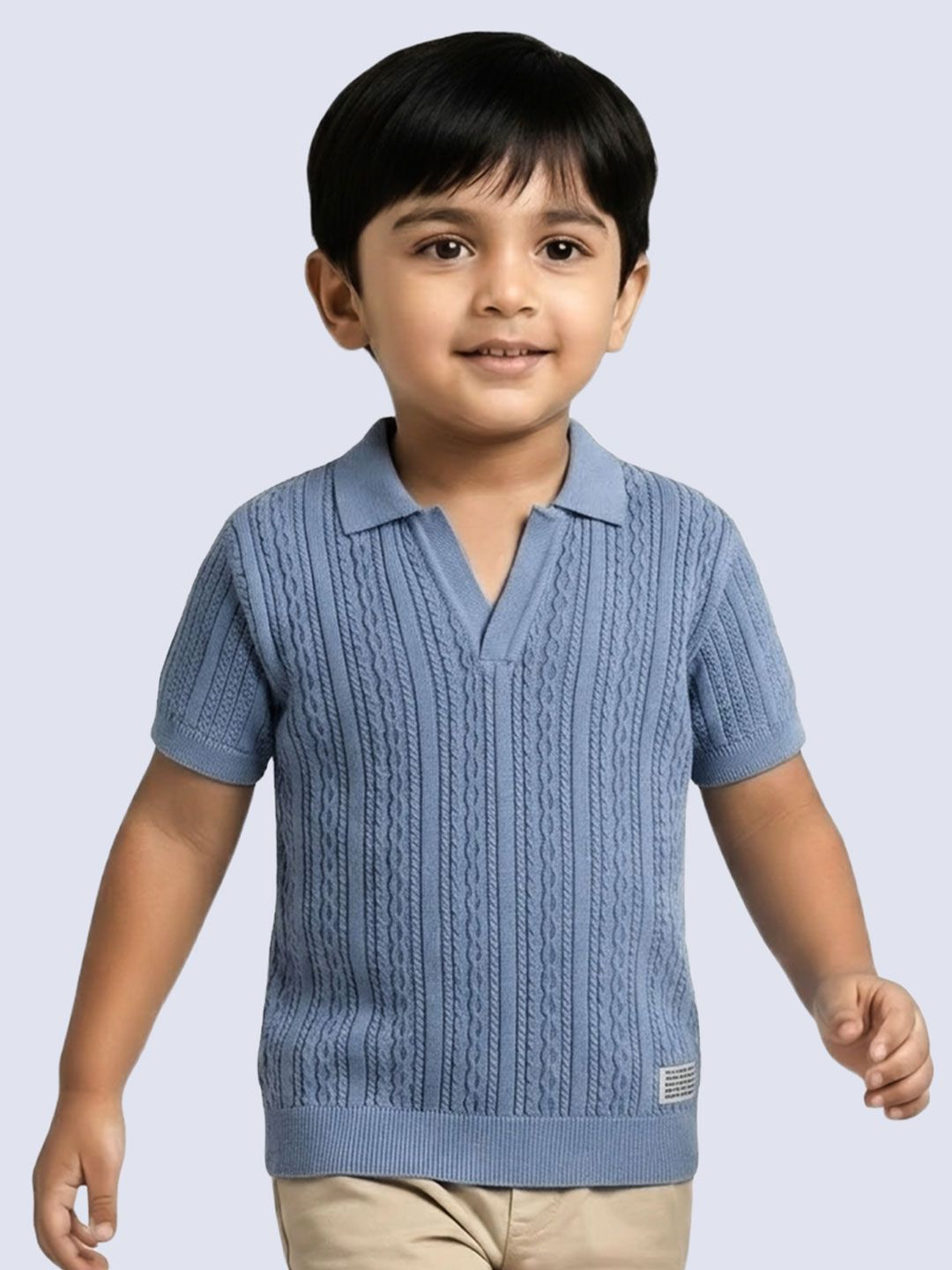 Yellow Apple Boy's slf Design Polo Collar T-shirt