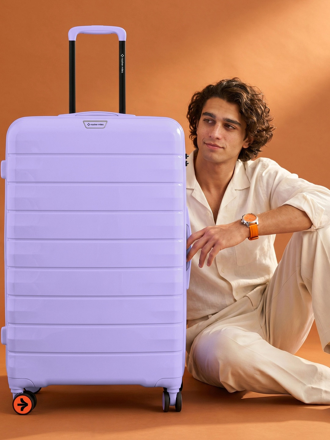 Nasher Miles Vienna Large Purple 8 Wheels Hardside 75cm Suitcase Trolley Bag 111 Liter