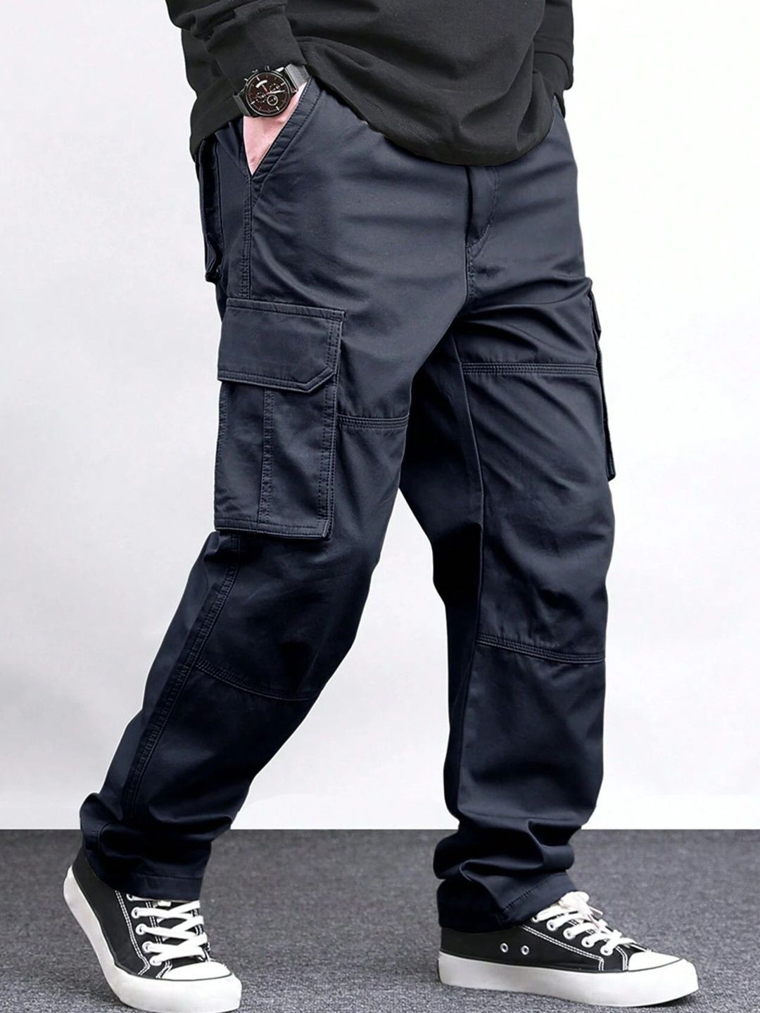 COMBRAIDED Men Original Loose Fit Cargos Trousers