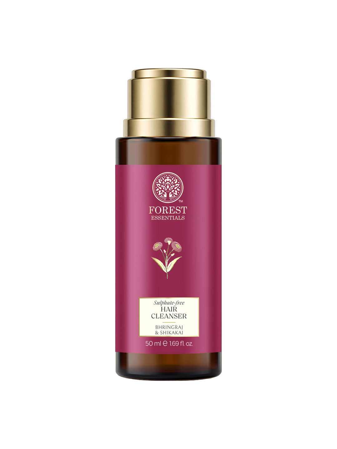 Forest Essentials Hair Cleanser Bhringraj & Shikakai Shampoo for Hair Fall & Dandruff 50ml