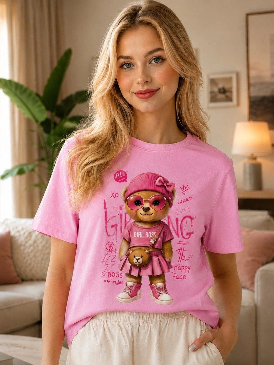 ELVIA Women Printed T-shirt