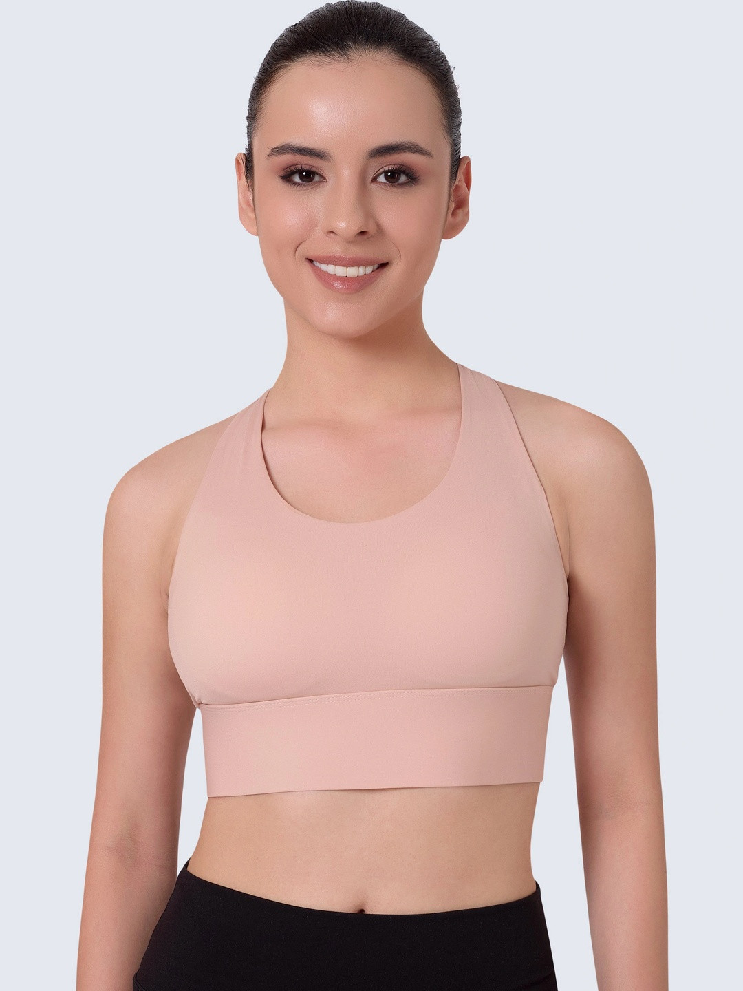 PLUMBURY Full Coverage High Support Cross back Rapid-Dry Workout Sports Bra