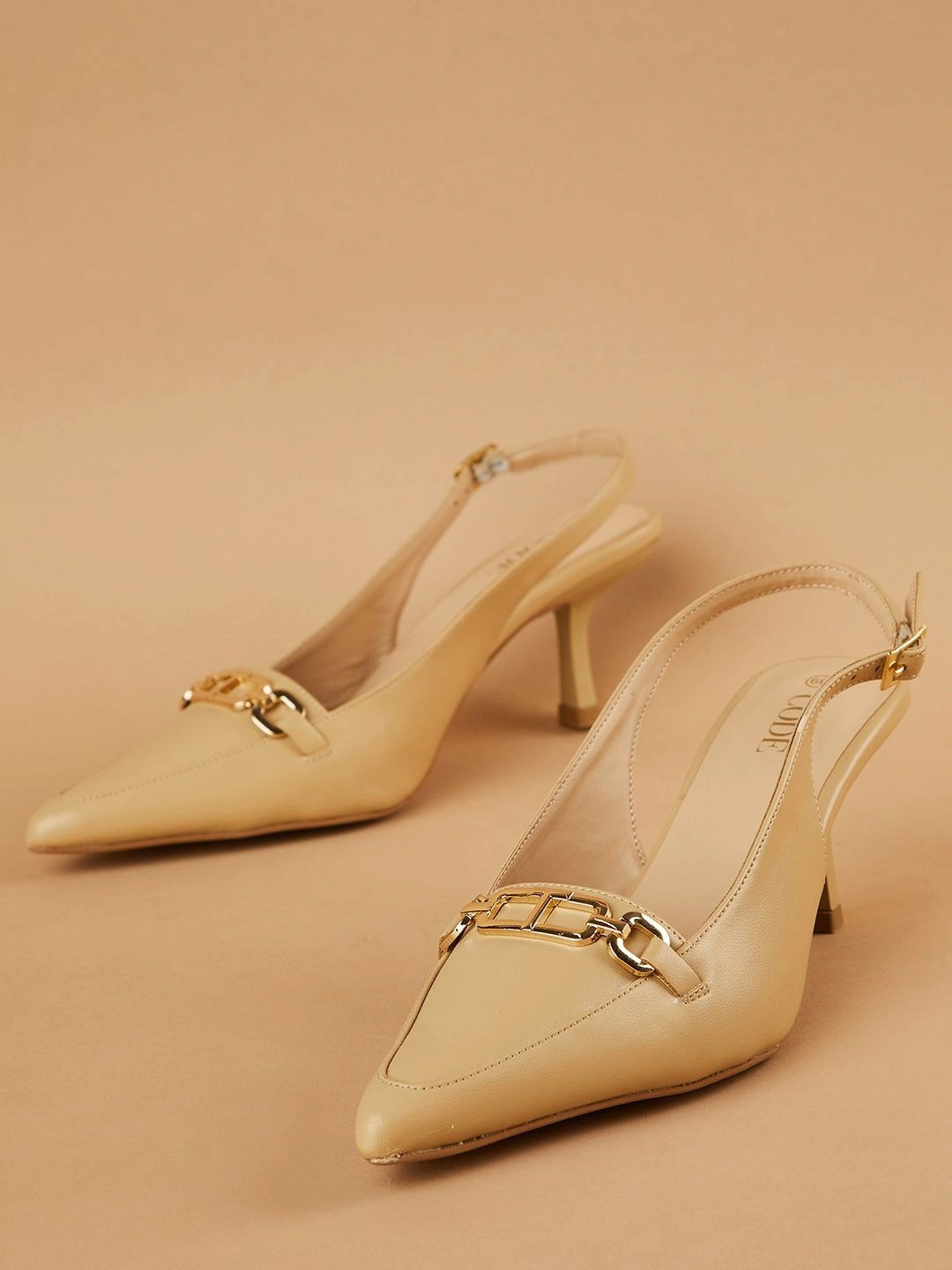 CODE by Lifestyle PU Slim Heeled Pumps with Buckles