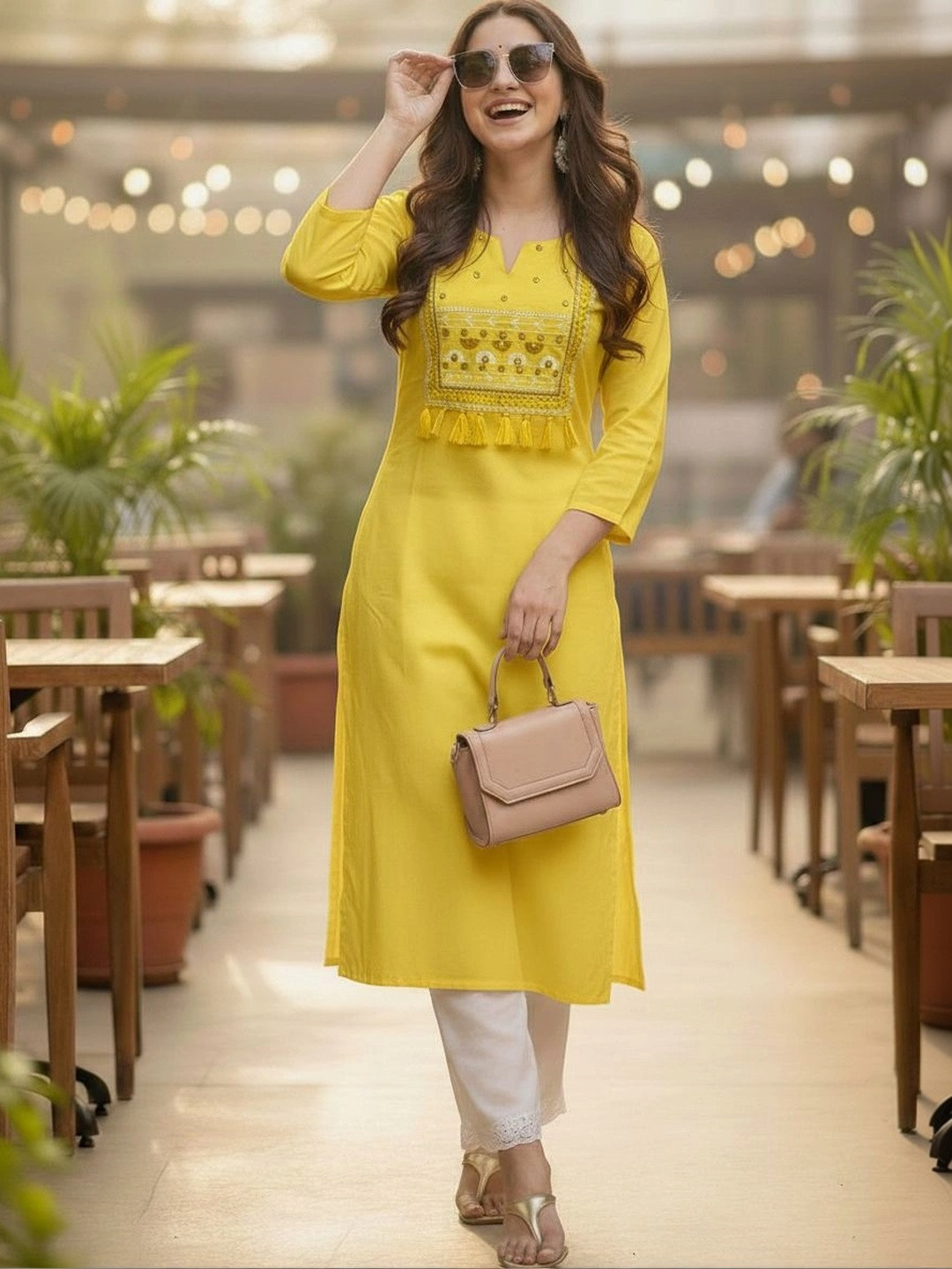 Pjyot by surhi Women Ethnic Motifs Embroidered Thread Work Kurta