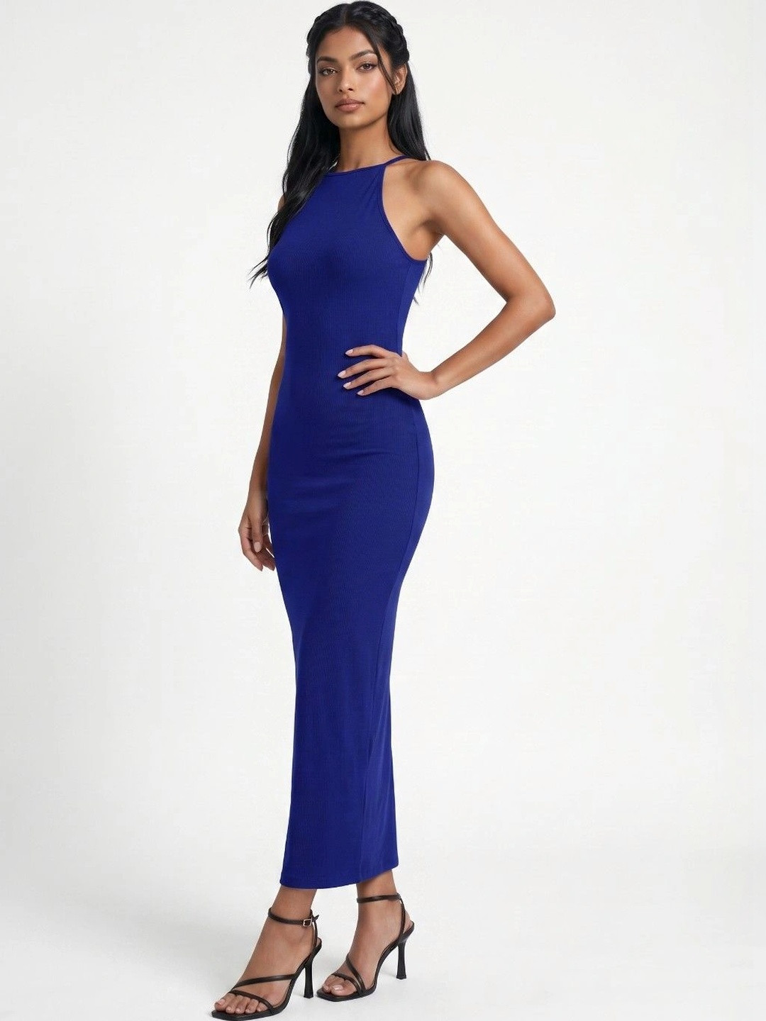 glitchez Halter Neck Bodycon Midi Dress