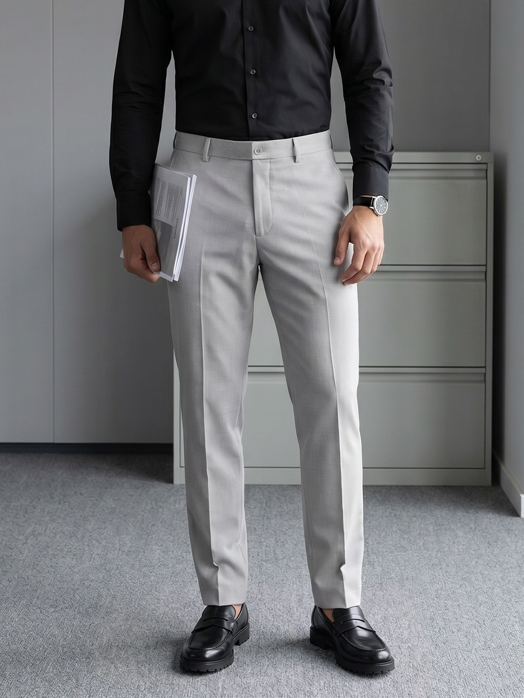 INVICTUS Men Woven Formal Trousers