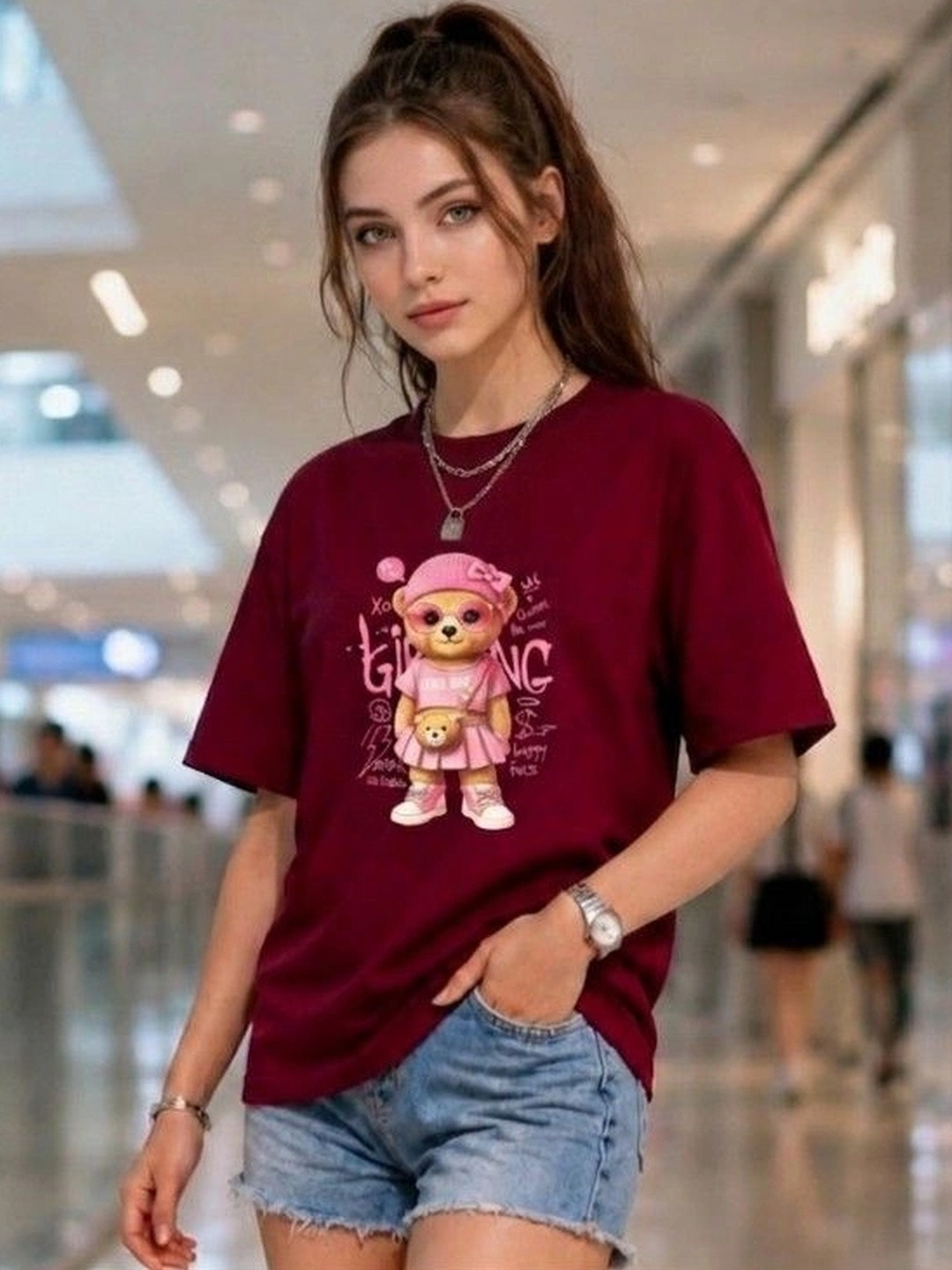 ELVIA Women Printed T-shirt