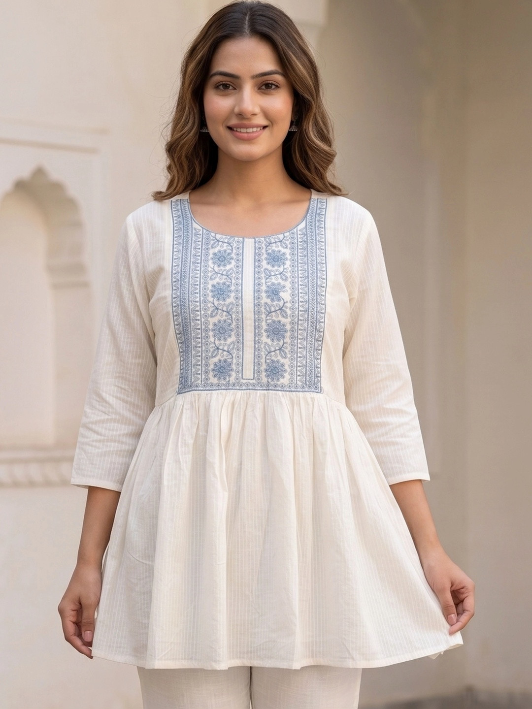 Vaidiki Floral Embroidered Top